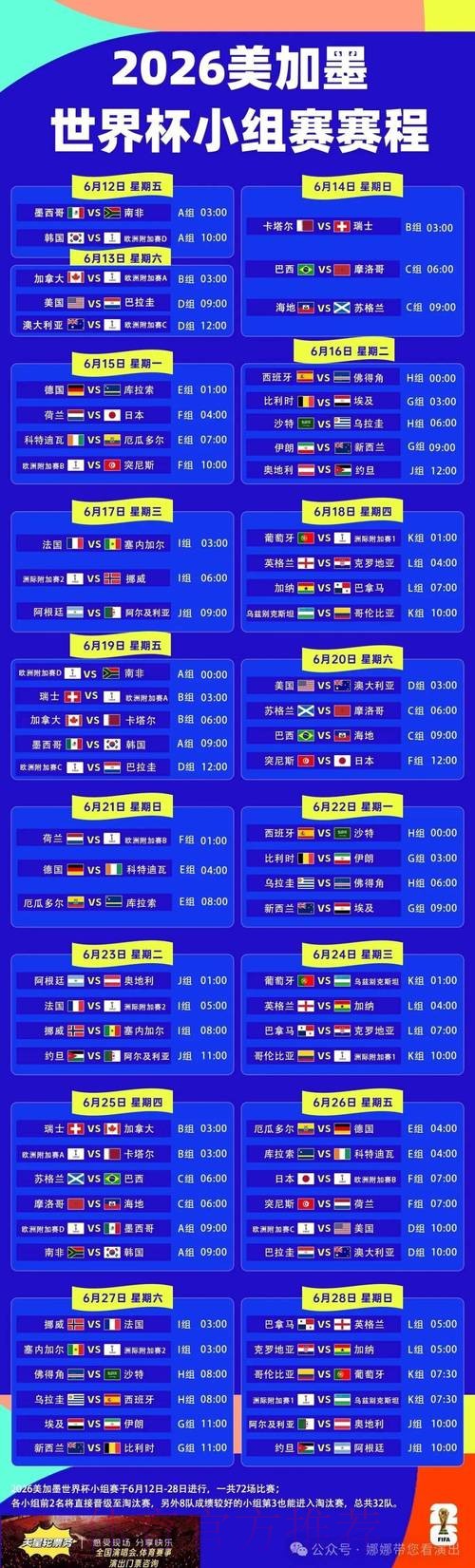 2026世界杯完整赛程官方发布最新时间表查询入口 2026世界杯完整赛程官方发布最新时间表查询入口